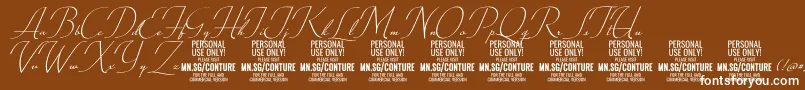 ConturescriptPersonalUseOnly Font – White Fonts on Brown Background