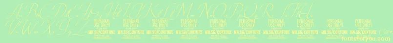 ConturescriptPersonalUseOnly Font – Yellow Fonts on Green Background