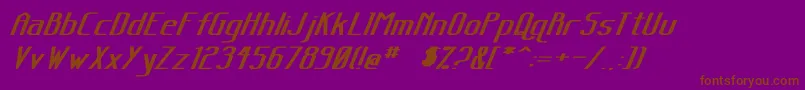 SanityWideBoldItalic Font – Brown Fonts on Purple Background