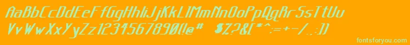 SanityWideBoldItalic Font – Green Fonts on Orange Background