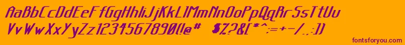 SanityWideBoldItalic Font – Purple Fonts on Orange Background