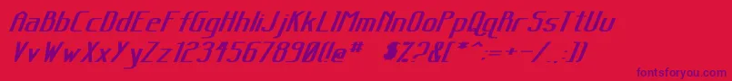 SanityWideBoldItalic Font – Purple Fonts on Red Background