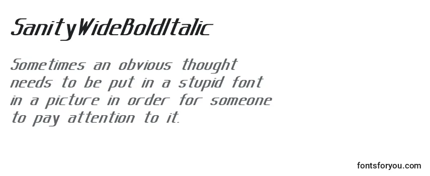 SanityWideBoldItalic-fontti