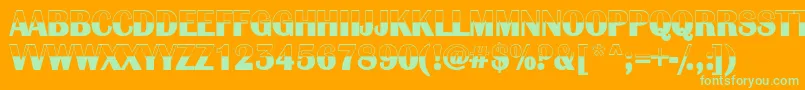 AlbionC Font – Green Fonts on Orange Background