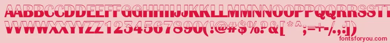AlbionC Font – Red Fonts on Pink Background