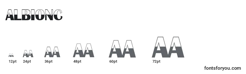 Размеры шрифта AlbionC