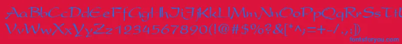 PresentscriptNormal-fontti – siniset fontit punaisella taustalla