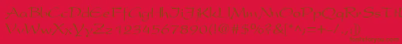PresentscriptNormal Font – Brown Fonts on Red Background