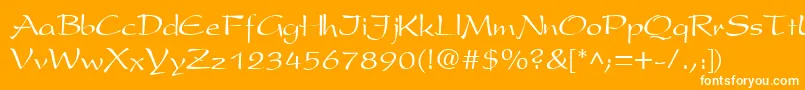 PresentscriptNormal Font – White Fonts on Orange Background