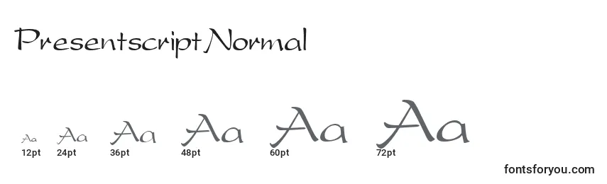 PresentscriptNormal Font Sizes