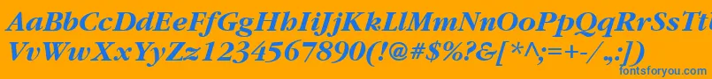GatineauBoldItalic Font – Blue Fonts on Orange Background
