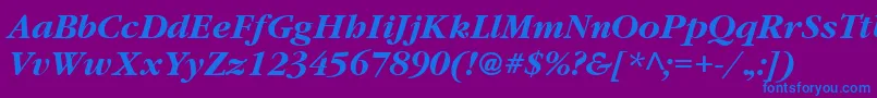 GatineauBoldItalic Font – Blue Fonts on Purple Background