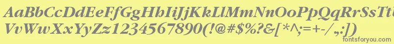 GatineauBoldItalic Font – Gray Fonts on Yellow Background