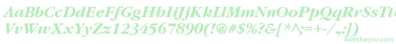 GatineauBoldItalic Font – Green Fonts on White Background