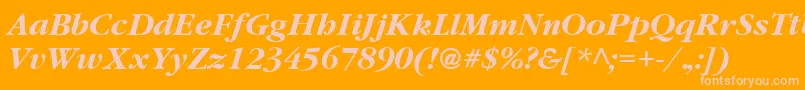 フォントGatineauBoldItalic – オレンジの背景にピンクのフォント