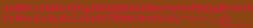 GatineauBoldItalic Font – Red Fonts on Brown Background