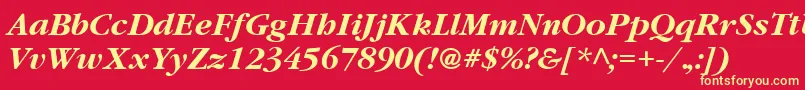 GatineauBoldItalic Font – Yellow Fonts on Red Background