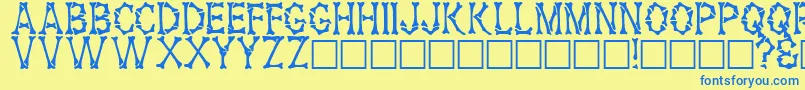 HalonaRegular Font – Blue Fonts on Yellow Background