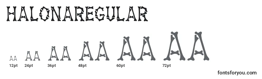 Размеры шрифта HalonaRegular