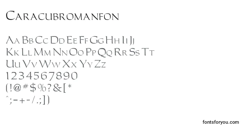 Caracubromanfon-fontti – aakkoset, numerot, erikoismerkit