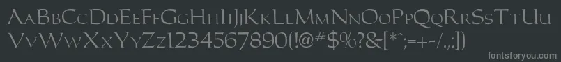 Caracubromanfon-fontti – harmaat kirjasimet mustalla taustalla