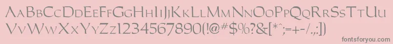 Caracubromanfon Font – Gray Fonts on Pink Background