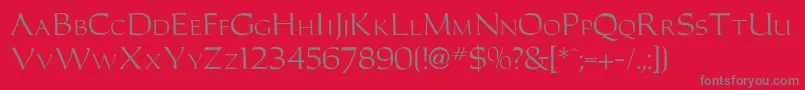 Czcionka Caracubromanfon – szare czcionki na czerwonym tle