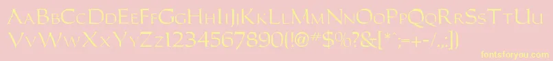 Caracubromanfon Font – Yellow Fonts on Pink Background