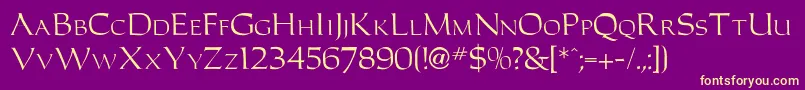 Caracubromanfon Font – Yellow Fonts on Purple Background