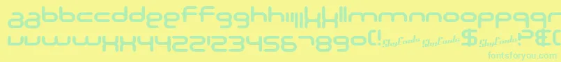 SfTechnodelightNsBold Font – Green Fonts on Yellow Background