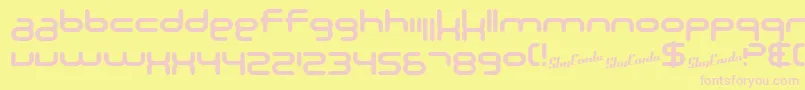 SfTechnodelightNsBold Font – Pink Fonts on Yellow Background