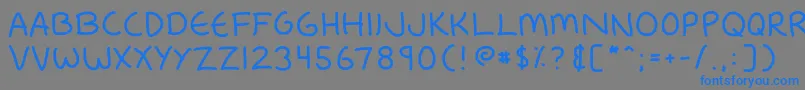 Fredfont-Schriftart – Blaue Schriften auf grauem Hintergrund
