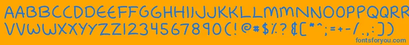 Fredfont Font – Blue Fonts on Orange Background