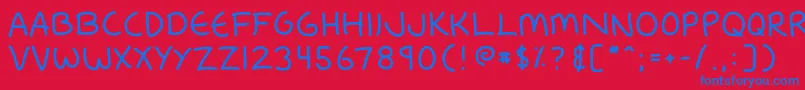 Fredfont Font – Blue Fonts on Red Background