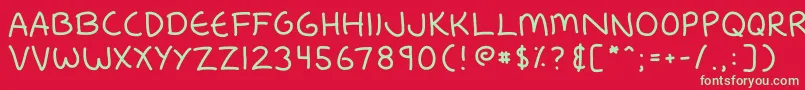 Fredfont Font – Green Fonts on Red Background