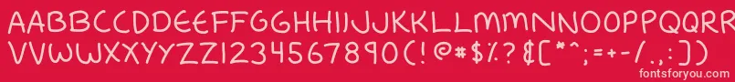 フォントFredfont – 赤い背景にピンクのフォント