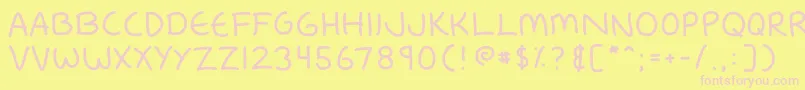 Fredfont Font – Pink Fonts on Yellow Background