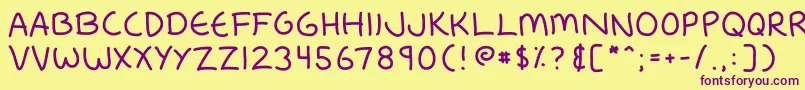 Fredfont Font – Purple Fonts on Yellow Background