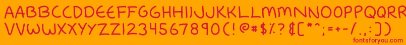 Fredfont Font – Red Fonts on Orange Background