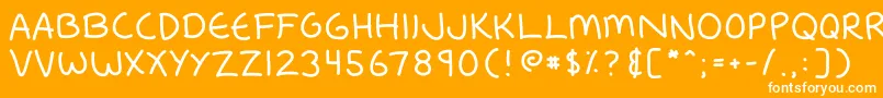 フォントFredfont – オレンジの背景に白い文字