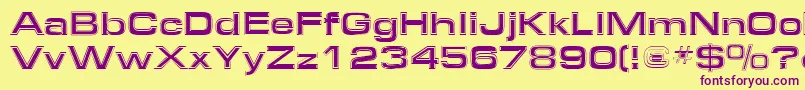 Federationstarfleetsquare Font – Purple Fonts on Yellow Background