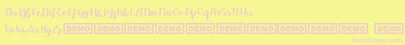 Redbus Font – Pink Fonts on Yellow Background