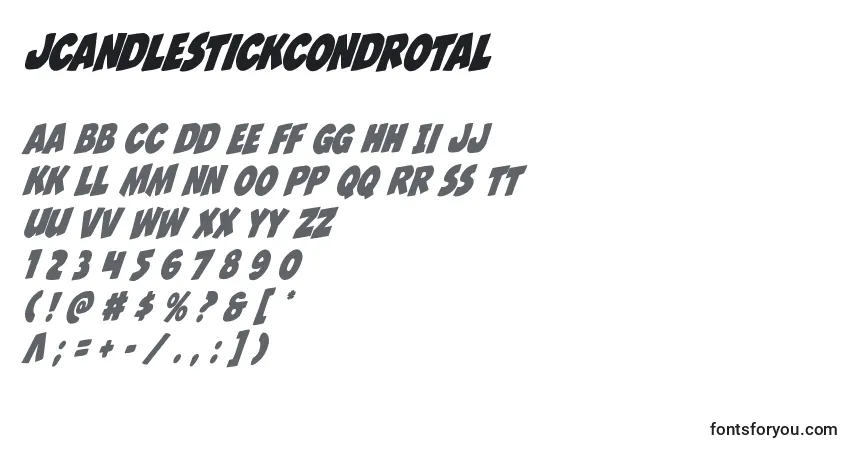 Schriftart Jcandlestickcondrotal – Alphabet, Zahlen, spezielle Symbole