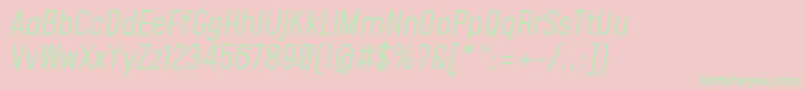 MohaveLightitalic-Schriftart – Grüne Schriften auf rosa Hintergrund