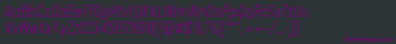 Fonte MohaveLightitalic – fontes roxas em um fundo preto