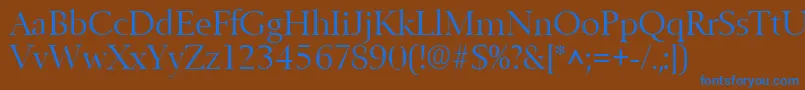 BelfastlhRegular Font – Blue Fonts on Brown Background