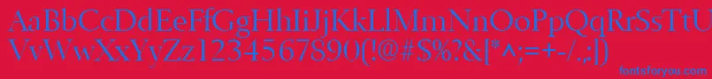 Шрифт BelfastlhRegular – синие шрифты на красном фоне