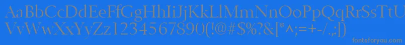 BelfastlhRegular-fontti – harmaat kirjasimet sinisellä taustalla