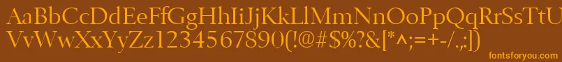 BelfastlhRegular-fontti – oranssit fontit ruskealla taustalla