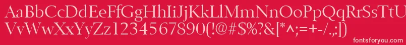 BelfastlhRegular-Schriftart – Rosa Schriften auf rotem Hintergrund